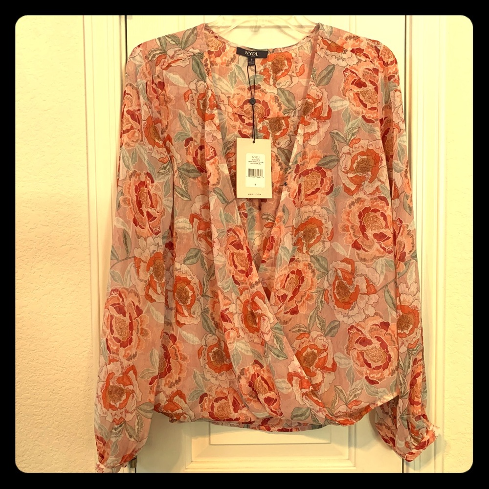 NYDJ Chiffon Crossover Blouse